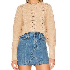 Free People Bell Song Pullover Sweater Cotton Tan Size XS Shabby Chic Boho
